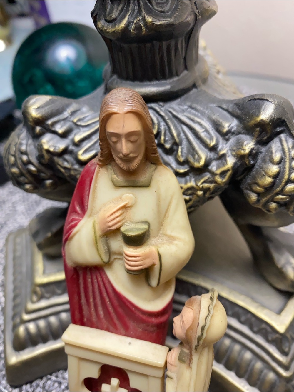 Vintage Jesus Girls First Communion Molded Plastic 4.5” Figurine Hartland USA